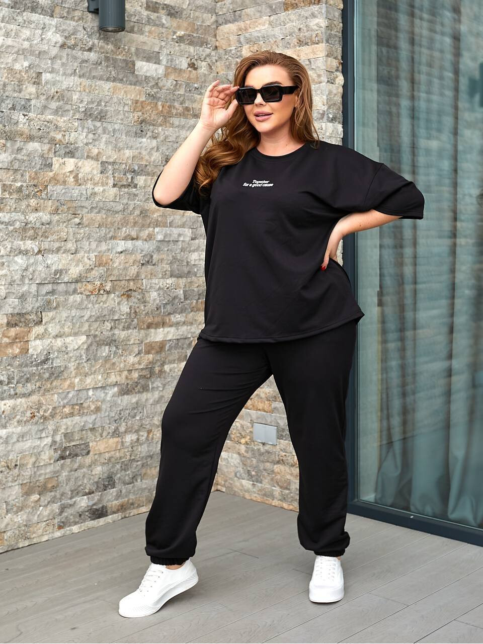Спортивний свободный костюм у стилі OVERSIZE із двонитки пен‘є. 