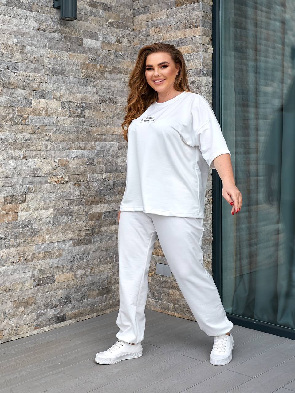 Спортивний свободный костюм у стилі OVERSIZE із двонитки пен‘є.  фото