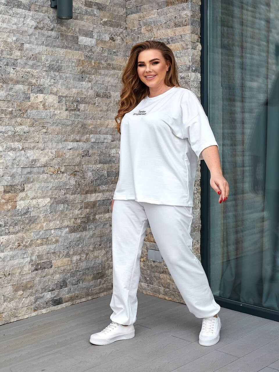 Спортивний свободный костюм у стилі OVERSIZE із двонитки пен‘є. 