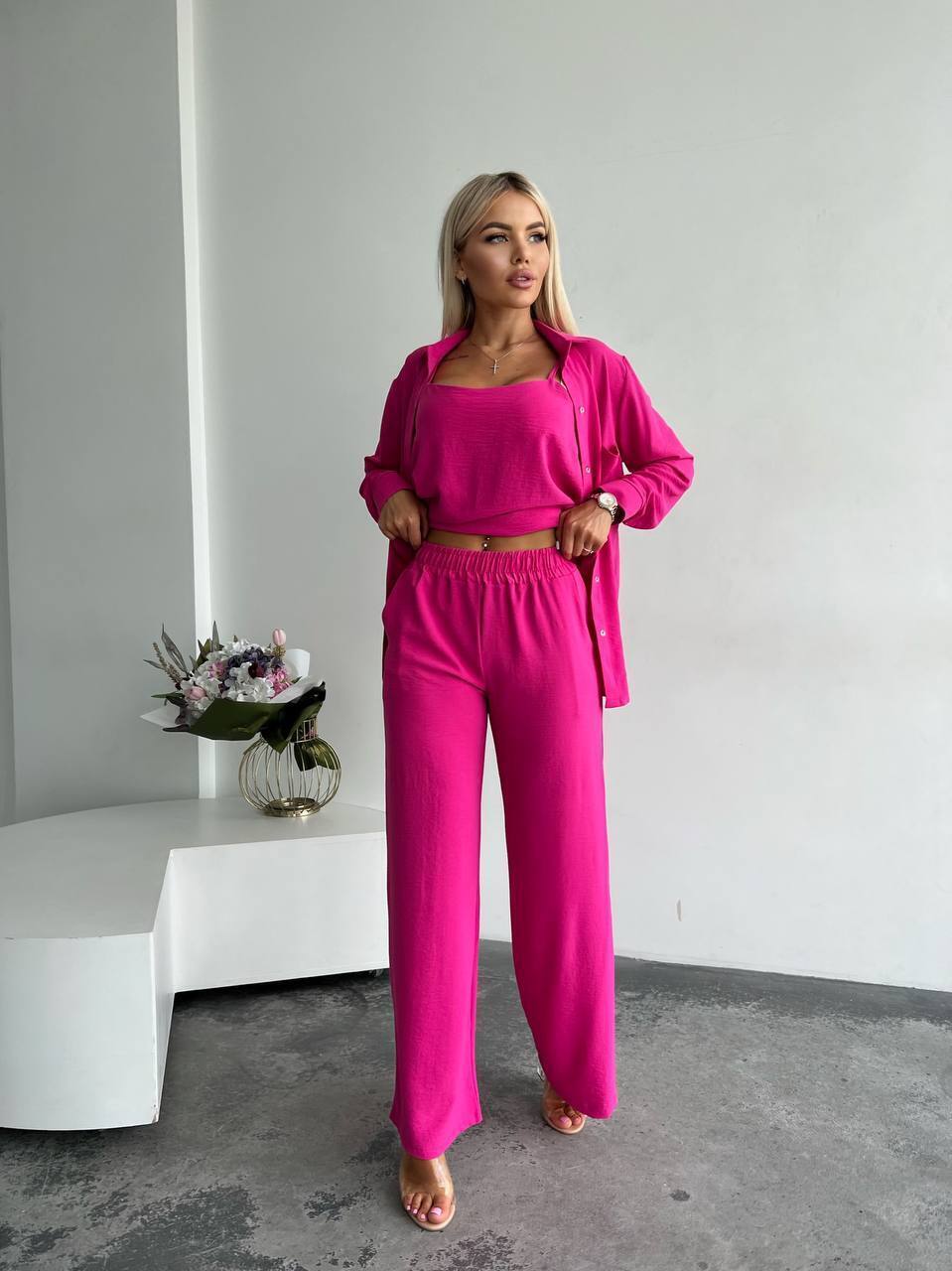 Літній костюм трійка з майкою фото