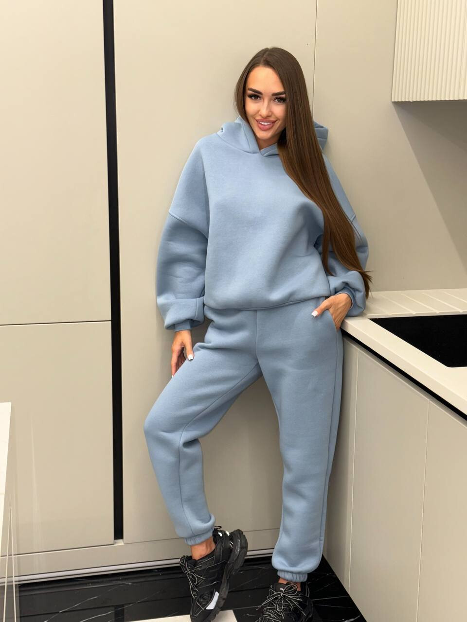 Костюм з подвійним капюшоном теплий 